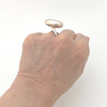 Georg Jensen large silver ring #155 ~ Vivianna Torun