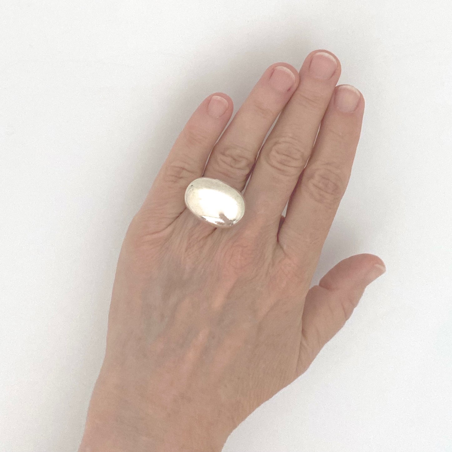 scale Georg Jensen Denmark vintage silver large ring 155 Vivianna Torun Scandinavian Modernist jewelry design