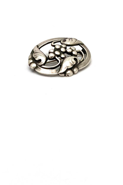 Georg Jensen Denmark vintage silver leaves and berries brooch 101 early mark
