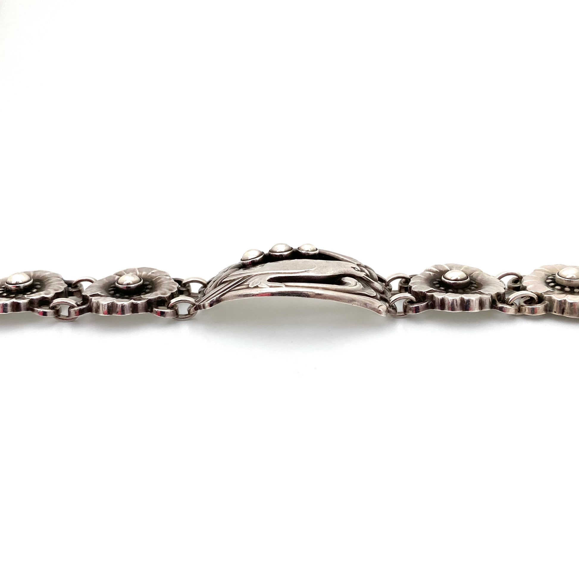 profile Georg Jensen Denmark vintage silver flowers birds berries link bracelet 23 Georg Jensen design Scandinavian jewelry design