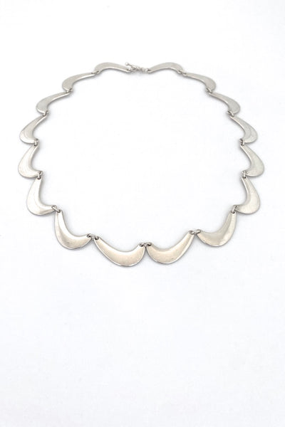 Georg Jensen Denmark vintage silver sleek necklace 276 Nanna Ditzel Scandinavian Modernist jewelry design