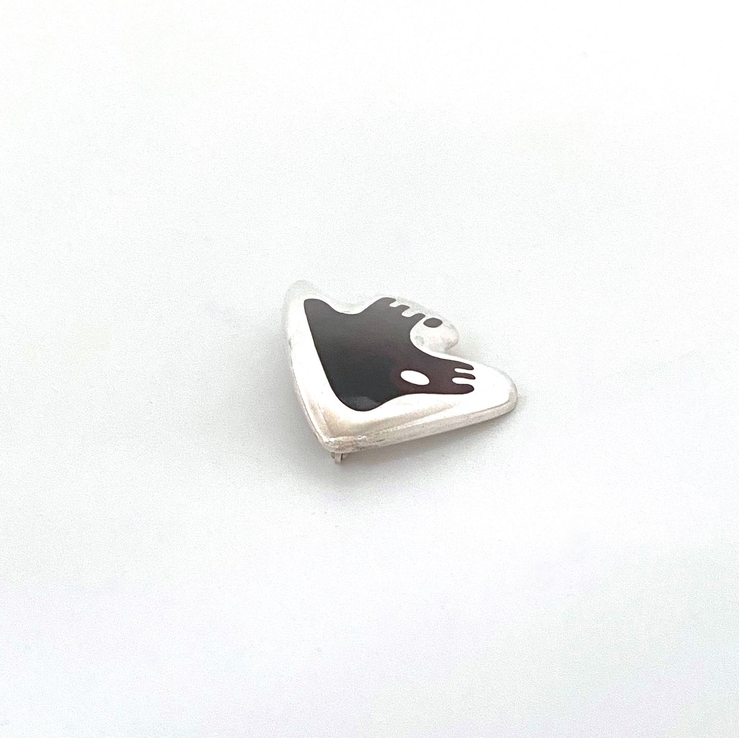 profile Georg Jensen Denmark vintage silver enamel brooch 307 Henning Koppel Scandinavian Modernist jewelry design