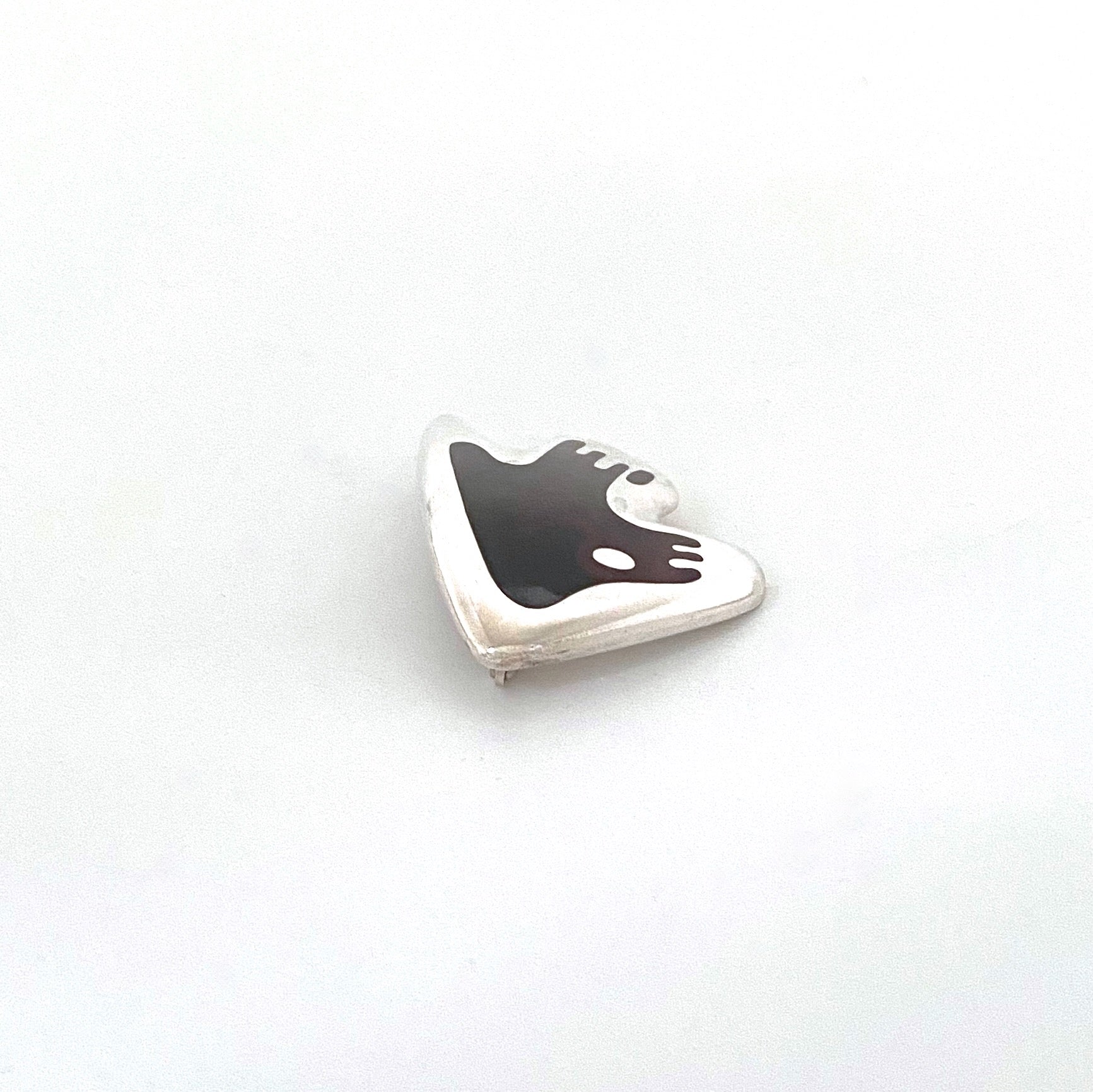 profile Georg Jensen Denmark vintage silver enamel brooch 307 Henning Koppel Scandinavian Modernist jewelry design