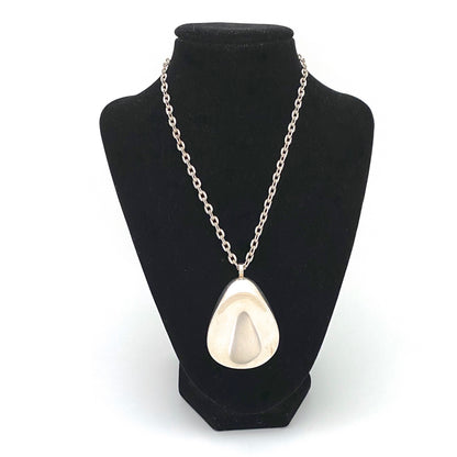 detail Georg Jensen Denmark vintage silver shell pendant necklace 328 Nanna Ditzel Scandinavian Modernist jewelry design
