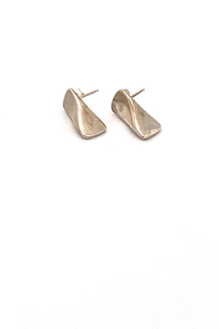 Georg Jensen Denmark vintage silver post earrings 116A Edvard Kindt-Larsen Scandinavian Modernist jewelry design