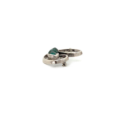 profile George Dancy Canada vintage silver malachite brooch Canadian Modernist jewelry design