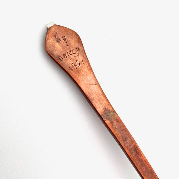 George Dancy Canada vintage silver & copper hand wrought condiment spoon ~ 1951