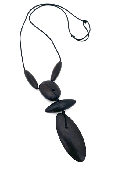 Gerda Lynggaard Monies Denmark vintage large scale wood necklace Scandinavian design jewelry