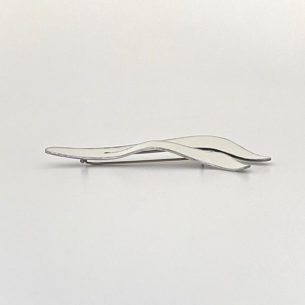 profile Grete Prytz Kittelsen J Tostrup Norway large vintage silver enamel brooch Scandinavian Modernist jewelry design