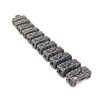 Guy Vidal extra large brutalist pewter sculptural link bracelet ~ rare