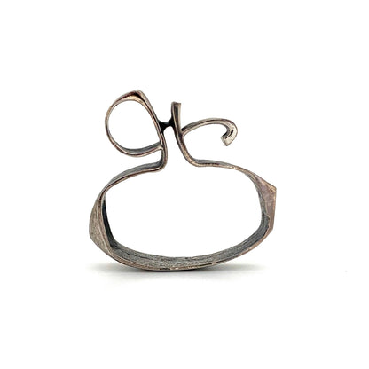 profile Guy Vidal Canada rare vintage brutalist pewter large bangle bracelet Canadian Modernist jewelry design