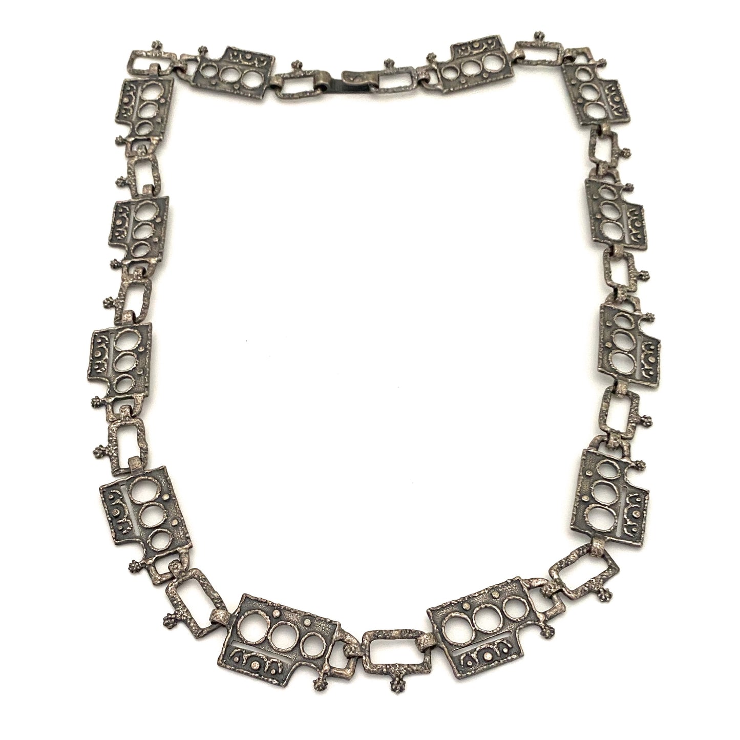 Guy Vidal brutalist pewter belt / necklace