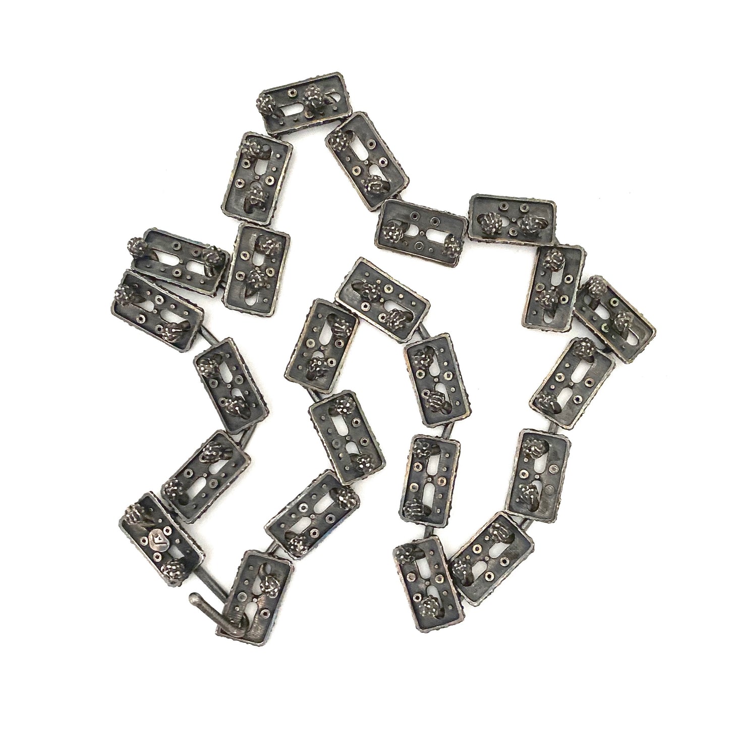 Guy Vidal brutalist pewter belt / necklace