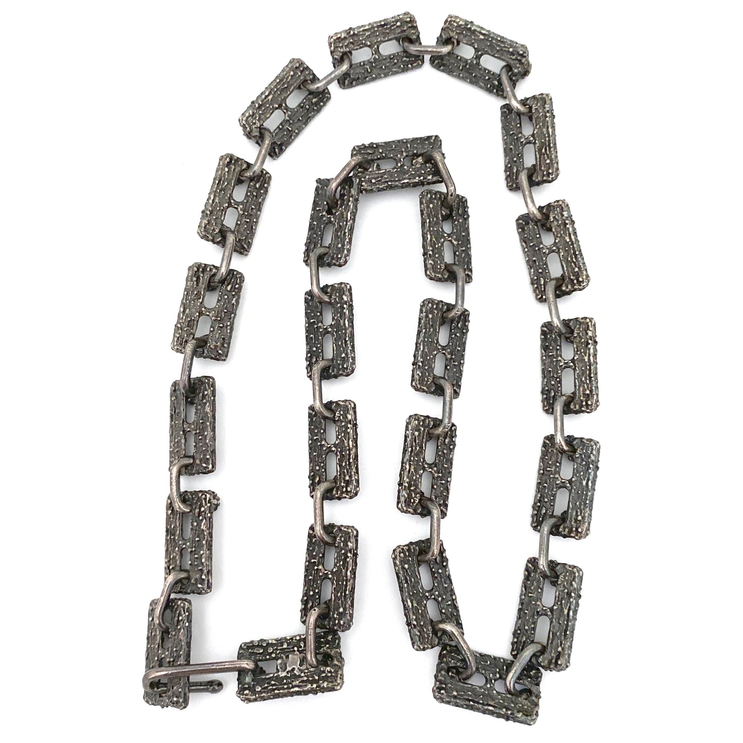 Guy Vidal brutalist pewter belt / necklace