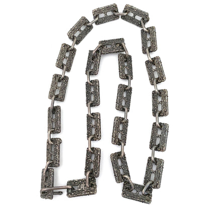 Guy Vidal brutalist pewter belt / necklace