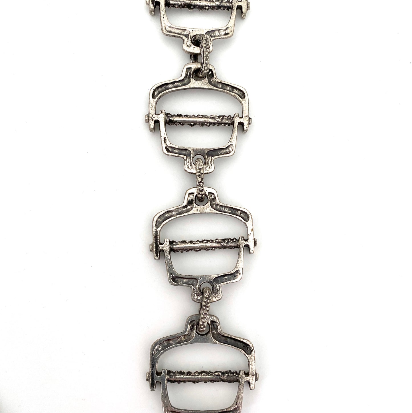 Guy Vidal brutalist pewter openwork belt / necklace