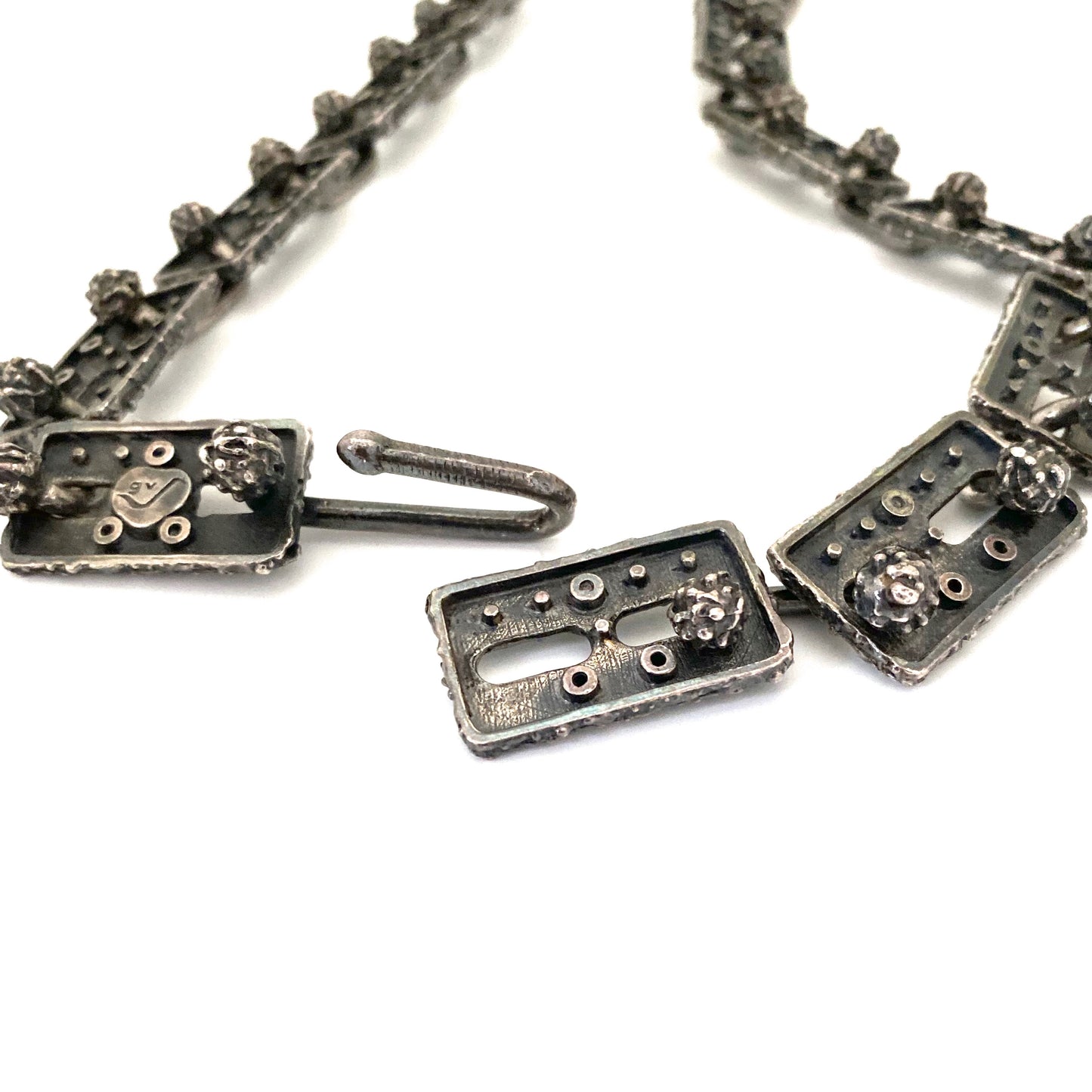Guy Vidal brutalist pewter belt / necklace