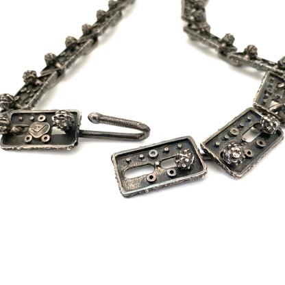 Guy Vidal brutalist pewter belt / necklace