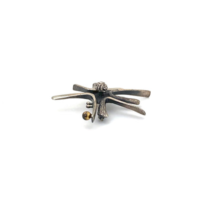 profile Guy Vidal Canada vintage brutalist pewter bronze sphere starburst brooch Canadian Modernist jewelry design