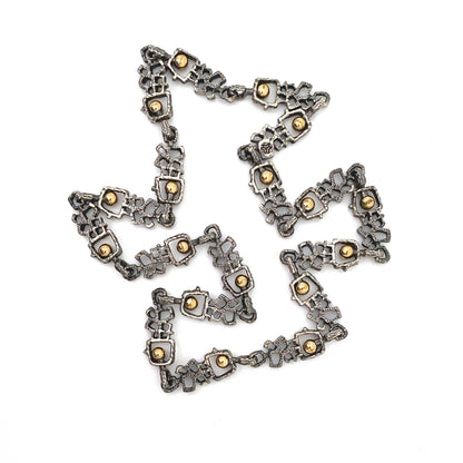 Guy Vidal bronze spheres long link chain necklace