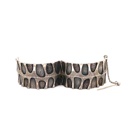 Guy Vidal brutalist pewter hinged bracelet