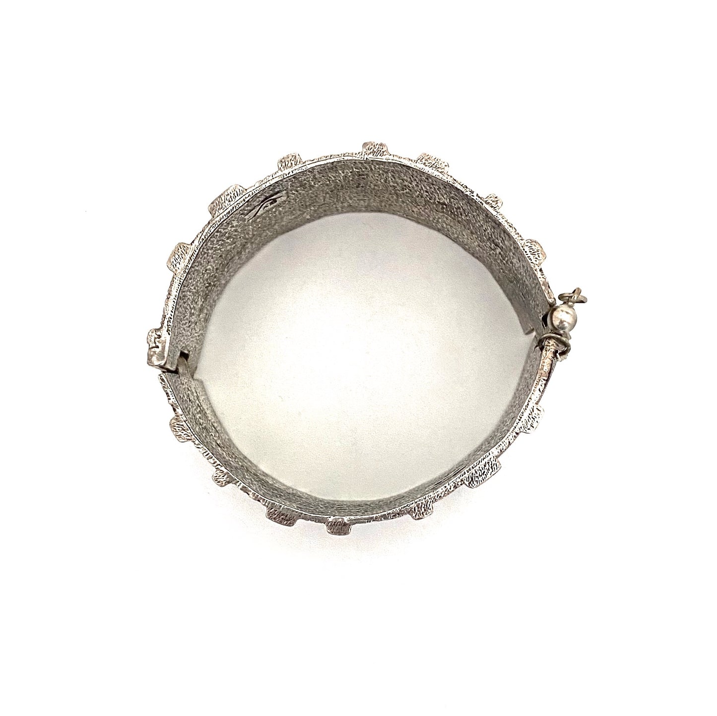Guy Vidal brutalist pewter hinged bracelet