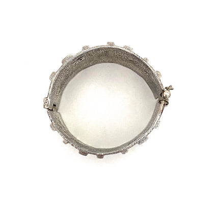 Guy Vidal brutalist pewter hinged bracelet