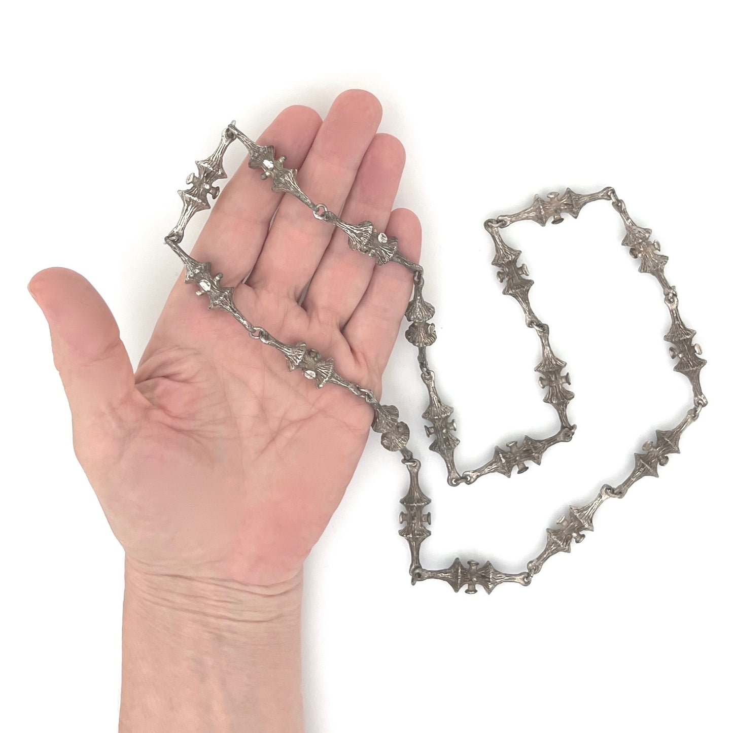 Guy Vidal 'trumpet lichen' long link chain necklace