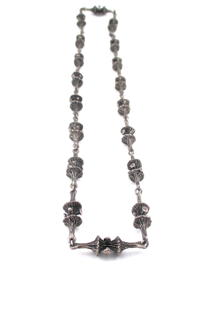 Guy Vidal Canada vintage brutalist pewter long link chain necklace