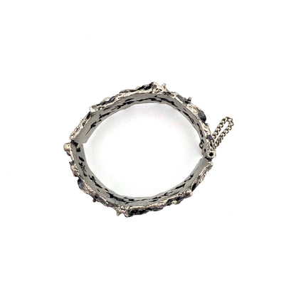 Guy Vidal brutalist pewter openwork hinged bracelet #1