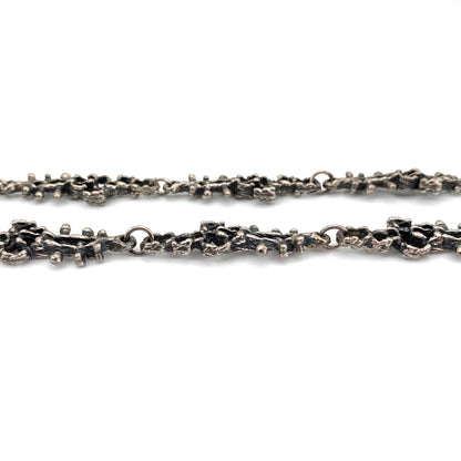 Guy Vidal brutalist pewter openwork long link chain necklace