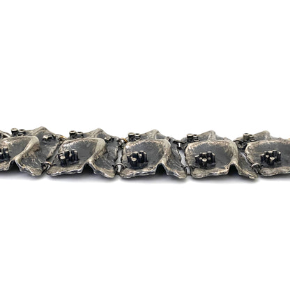Guy Vidal wide sculptural panel link bracelet ~ rare