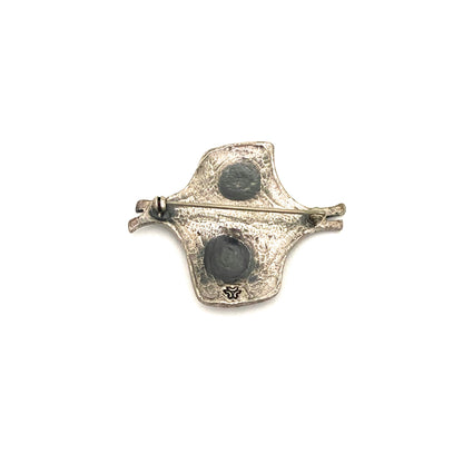 Guy Vidal brutalist pewter 'stingray' brooch