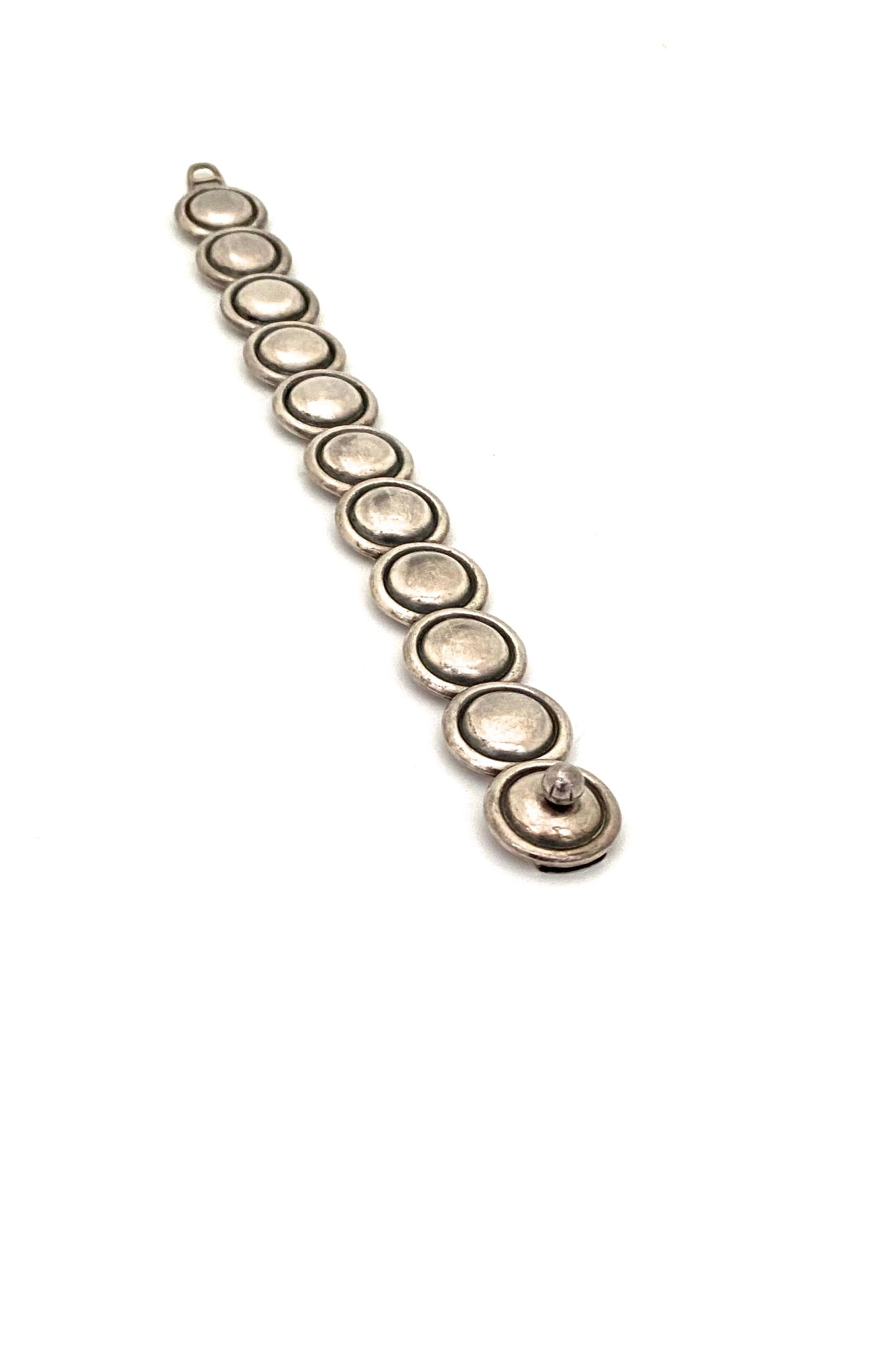 Hans Hansen Denmark vintage silver heavy link bracelet Scandinavian Modernist jewelry design