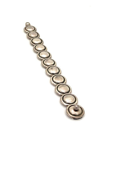 Hans Hansen Denmark vintage silver heavy link bracelet Scandinavian Modernist jewelry design