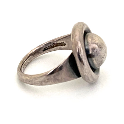 Hans Hansen silver round dome ring ~ size 10 1/2