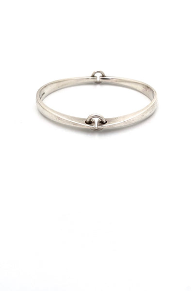 Hans Hansen Denmark vintage silver hinged bangle bracelet Scandinavian Modernist jewelry design