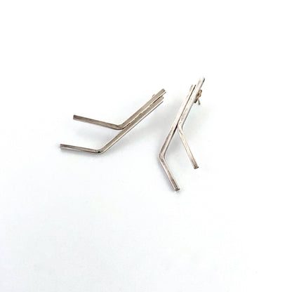 Betty Cooke silver drop earrings ~ pierced ears