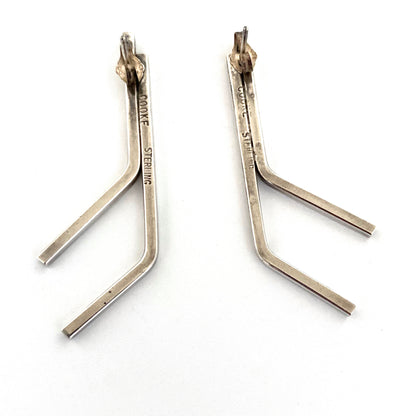 Betty Cooke silver drop earrings ~ pierced ears