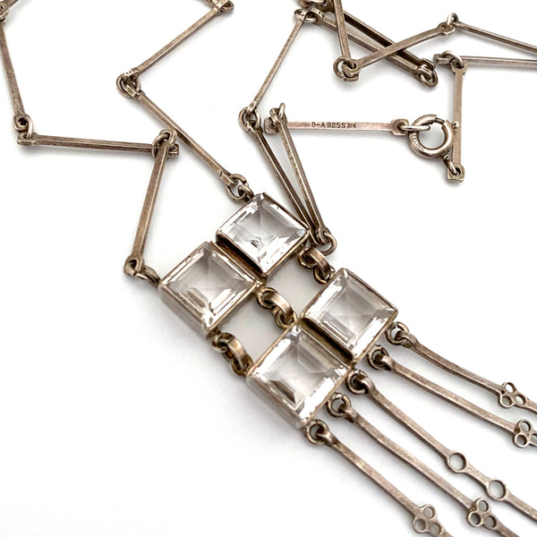 David-Andersen large kinetic silver & rock crystal pendant necklace ~ Marianne Berg