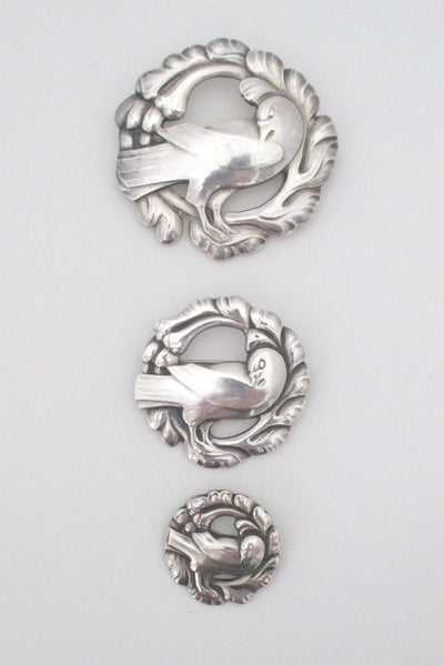 collection of classic Georg Jensen bird brooches at Samantha Howard Vintage