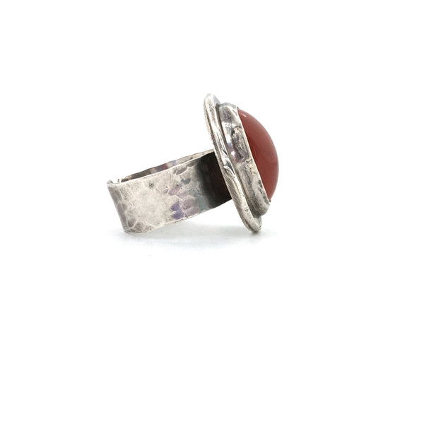 Rafael Canada sterling silver ring ~ jasper stone