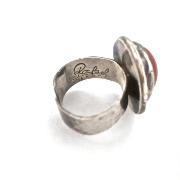 Rafael Canada sterling silver ring ~ jasper stone
