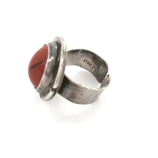 Rafael Canada sterling silver ring ~ jasper stone