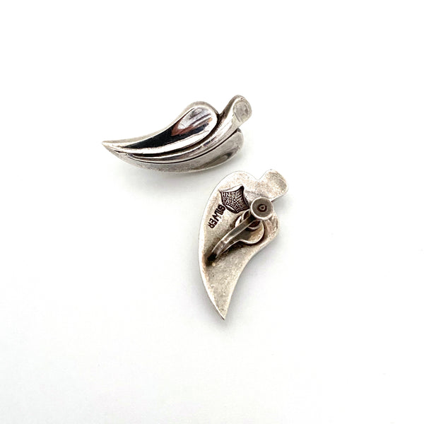 Antonio Pineda silver leaf earrings