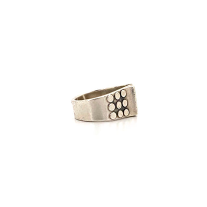 profile Anna Greta Eker for Plus Studios Norway Design vintage silver dots ring Scandinavian Modernist jewelry design