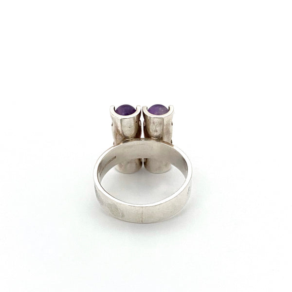 Kupittaan Kulta silver & amethyst '6 spheres' ring ~ Elis Kauppi