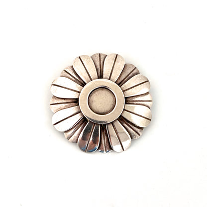 Hector Aguilar Taxco heavy silver brooch