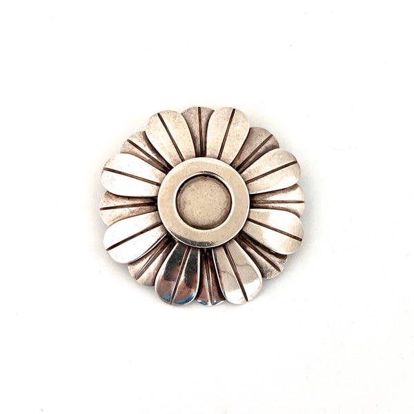 Hector Aguilar Taxco heavy silver brooch