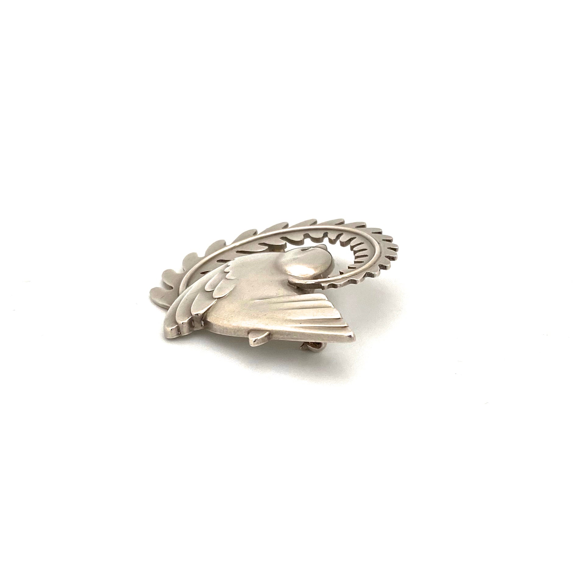 profile Georg Jensen Denmark vintage silver bird and fern brooch 309 Arno Malinowski